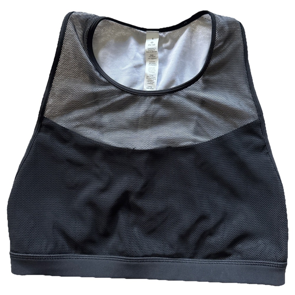 Lululemon Women's‎ Lab Kaomi Bra Size 8 Black Mesh Spots Bra New